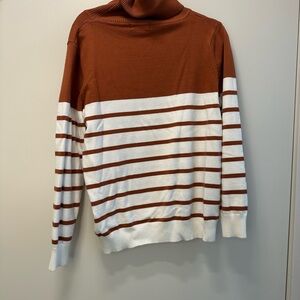 Striped Brown and White Women’s Sweater